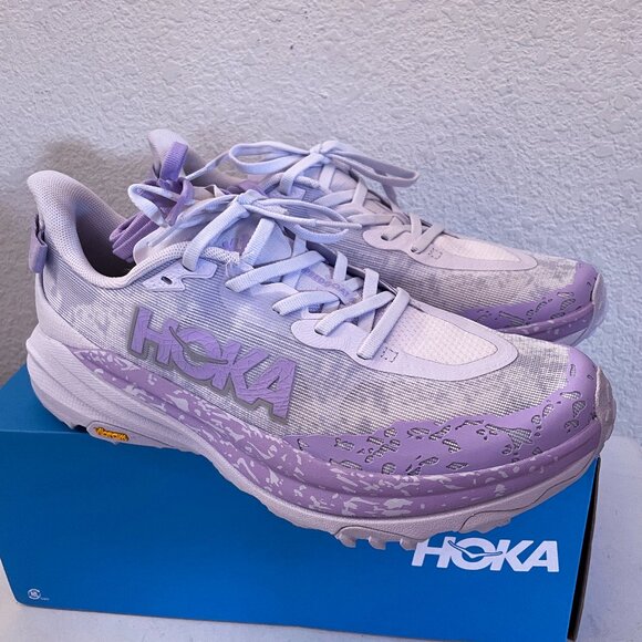NEW HOKA Womens Speedgoat 6 Shoes Starlight Glow / Aster Flower NIB 11 Sneaker - Picture 3 of 14